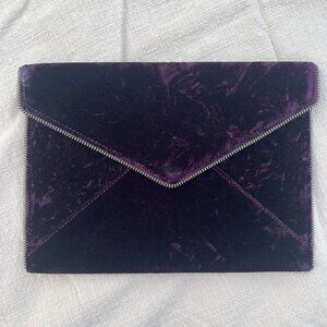 Rebecca Minkoff Purple Suede Envelope (Leo) Clutch